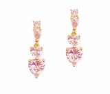 ORECCHINI “TRE CUORI ROSA” GOLD