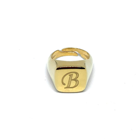 ANELLO CHEVALIER “QUADRATO” GOLD PERSONALIZZABILE